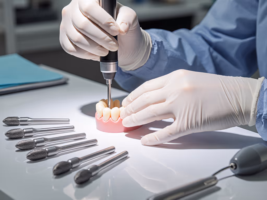 dental_lab_technician_using_low_vibration_micromotor_drill